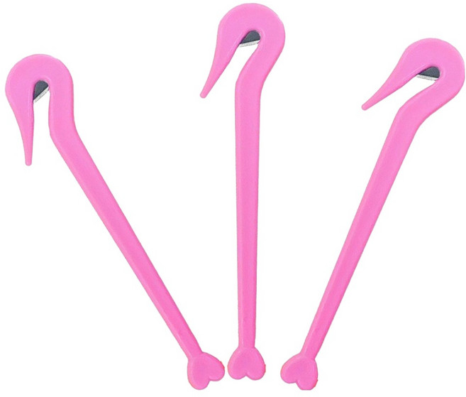 수스다 헤어 이지컷 고무줄 머리끈 제거칼, 3개, 핫핑크