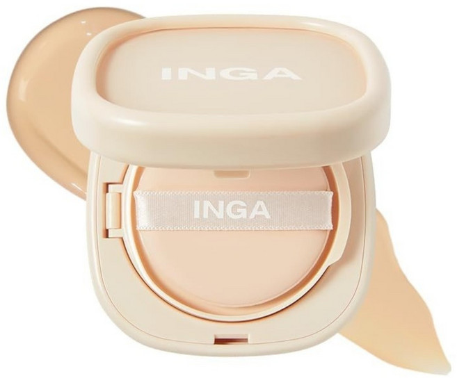 INGA Cosmetics 水光日常氣墊粉餅 9g, 21N 亮膚米色, 1個