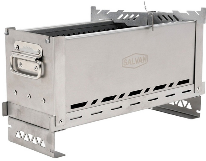 SALVAN 雙重燃燒IGT折疊式不鏽鋼露營火爐架, 1個