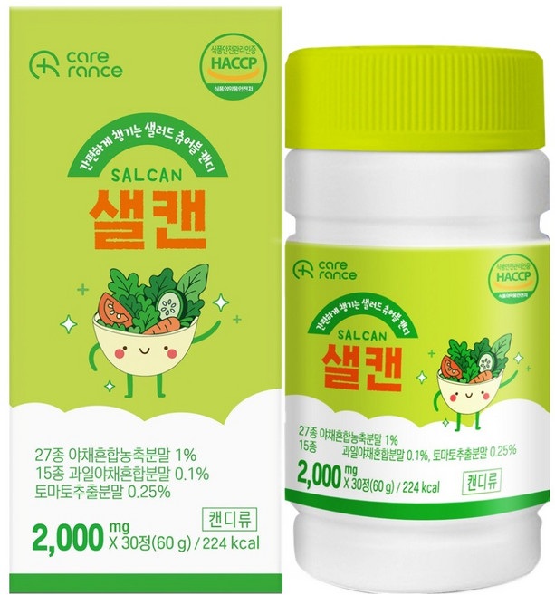 케어란스 간편하게 챙기는 샐러드 츄어블 캔디 샐캔, 30정, 1개