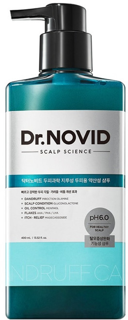 엘라스틴 닥터노비드 탈모증상완화 지루성두피용 약산성 비듬 샴푸, 1개, 400ml