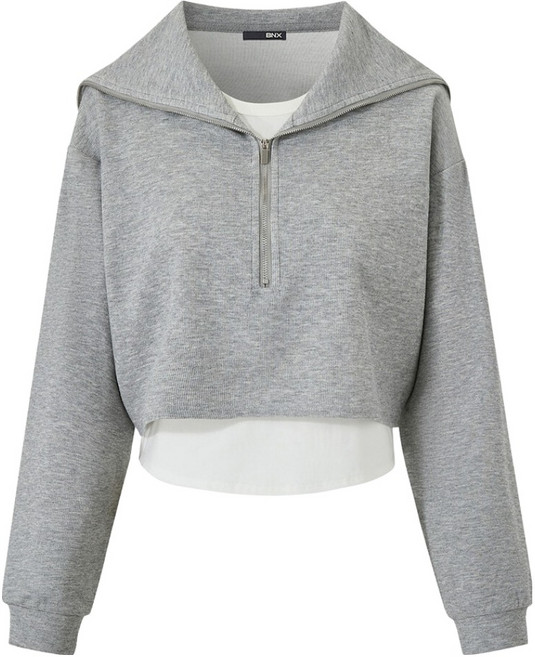BNX 女款日常連帽疊穿長袖T恤 BY1TS013L0