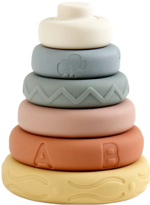 헬로디노 소프트 링쌓기 아기 링끼우기 탑쌓기 장난감 스태킹 링, 파스텔, 1개 - 쿠팡