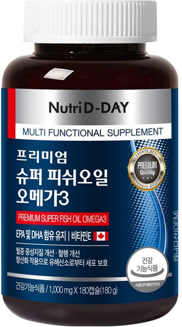 뉴트리디데이 프리미엄 슈퍼 피쉬오일 오메가3 180g, 180정, 1개