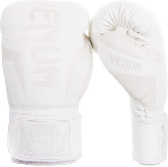 베넘 엘리트 복싱글러브 양손착용 세트 12온스, 화이트 + 화이트, 1세트