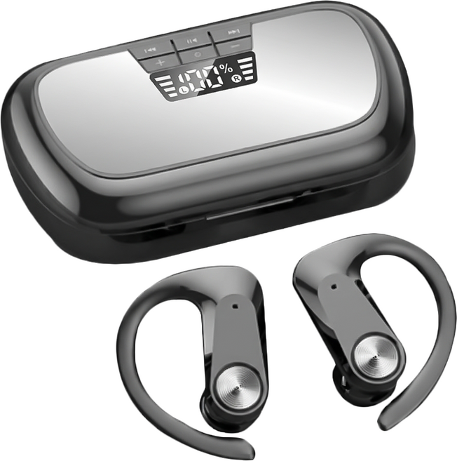 DTAudio Q2S Bluetooth 5.3 耳掛式 無線耳機 IPX5 MP3插卡 45H Playtime 黑色 Q2S-K