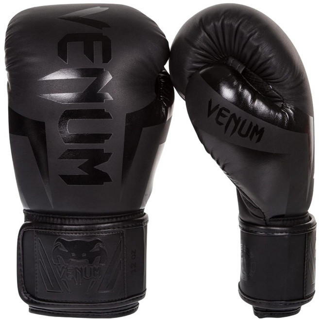 베넘 엘리트 복싱글러브 양손착용 세트 12온스, 블랙 + 블랙, 1세트