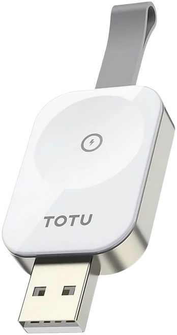 TOTU 拓途 鋅系列 Apple Watch Ultra SE 全系列轉 USB-A 旅行攜帶型磁吸無線充電器, 白色, 1個