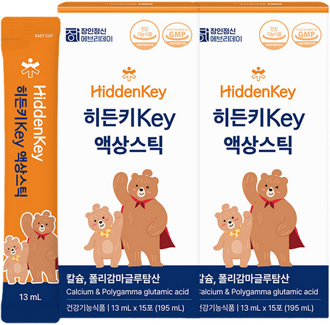 장인정신에브리데이 히든키 Key 칼슘 액상스틱 15p, 195ml, 2개