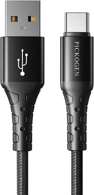 PICKOGEN 皮克全 FastFlex USB-Type-C 充電線 傳輸線 快充線 編織線 支援iPhone17 安卓, 黑色, 1個, 2m