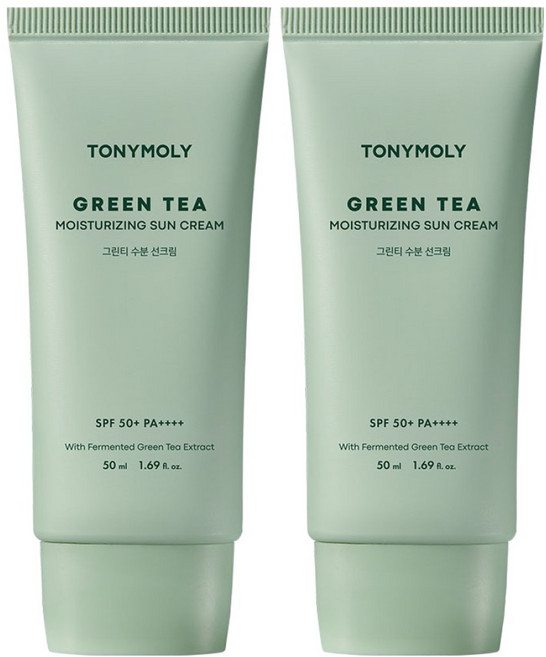 토니모리 그린티 수분 선크림 SPF50+ PA++++, 2개, 50ml