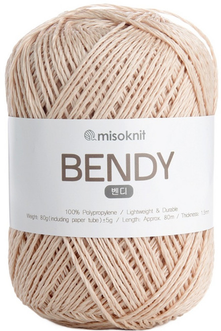미소털실 벤디 뜨개실 50g, 02 피치, 1개