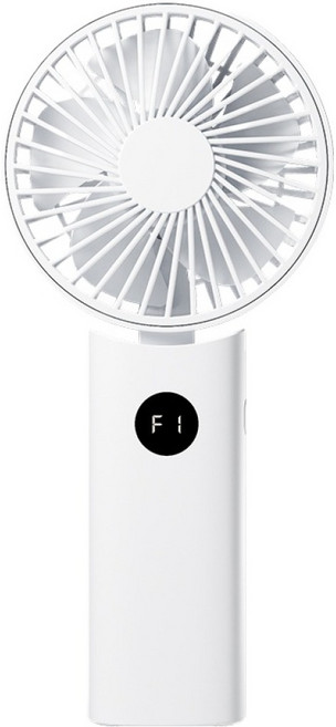 접이식 목걸이 LCD 숫자표시 휴대용선풍기, 화이트, ST-FHL25