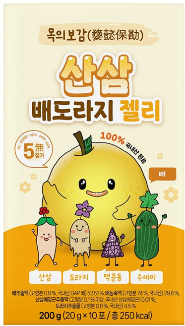 아람농장 목의보감 산삼 스틱형 젤리, 200g, 1개, 배도라지