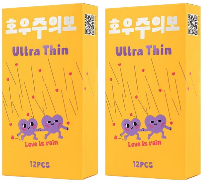 NABI 호우주의보 울트라씬 초박형 콘돔, 2개, 12개입