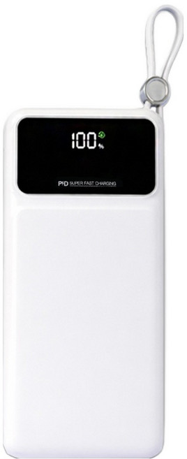 세인트비 케이블 일체형 고속보조배터리 22.2W 20000mAh, 화이트, ST-PBS200C