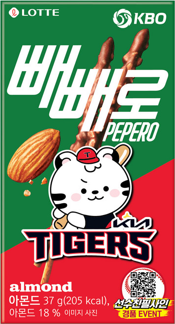 빼빼로 아몬드 KBO KIA 타이거즈, 37g, 1개