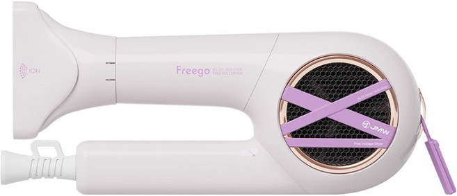 JMW 리얼 프리볼트 프리고 고성능 터보 항공모터 접이식 헤어 드라이기 1800W, MVF6A01A, 모브 크림