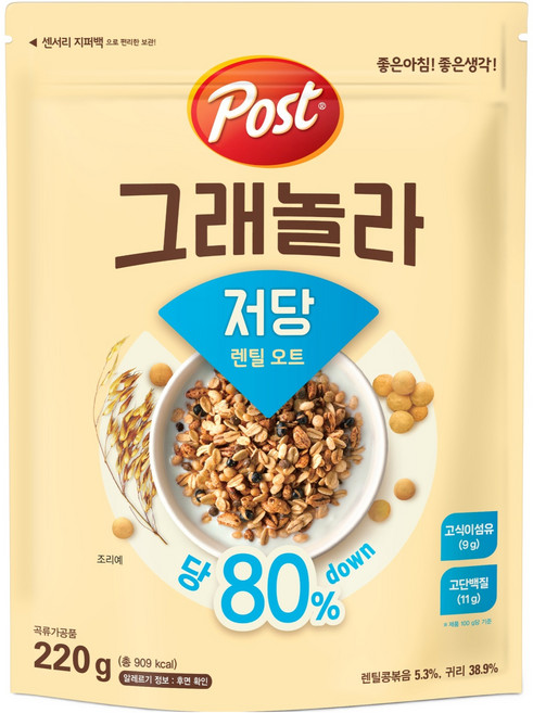 포스트 그래놀라 저당 렌틸오트, 1개, 220g