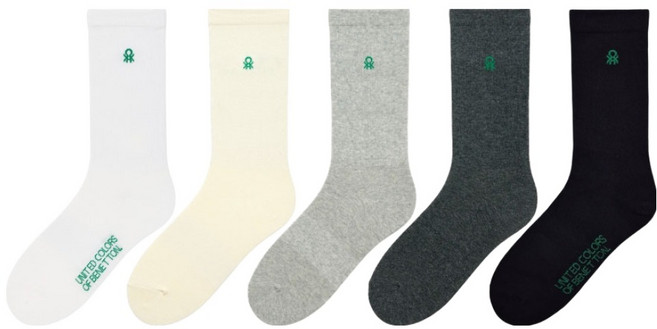 benetton 標誌Logo長筒襪5雙組