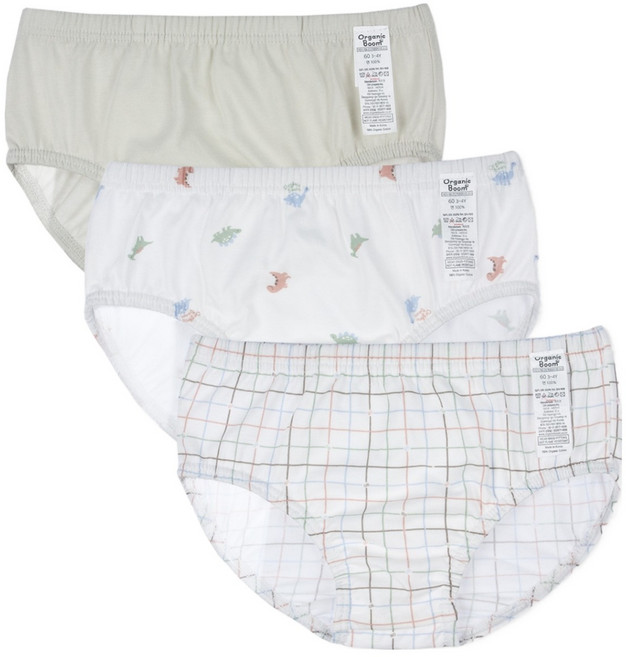 오가닉붐 공룡 삼각 팬티 3종 세트