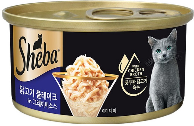 쉬바 고양이 닭고기 플레이크와 그레이비소스 간식캔, 85g, 24개