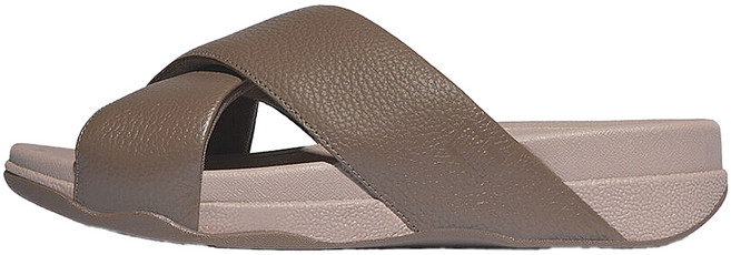 fitflop 男士 Surfer 經典翻毛皮革交叉拖鞋