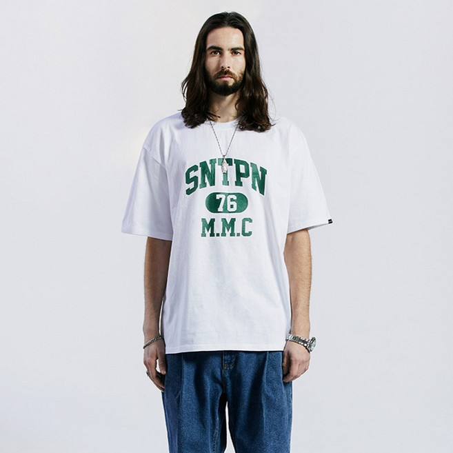 saintpain Logo T恤, 화이트그린