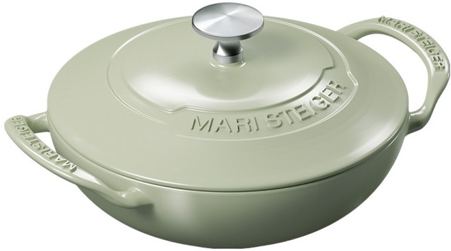 MARI STEIGER 鑄鐵復古版附蓋迷你炒鍋 綠色
