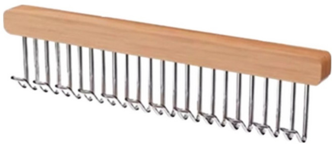 김용석생활연구소 벽부착 슬라이드 행거 12후크, 브라운, 1개