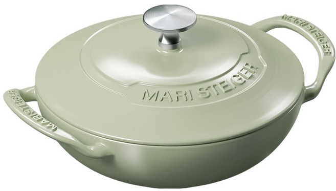 MARI STEIGER 鑄鐵復古版鑄鐵蓋迷你炒鍋 綠色