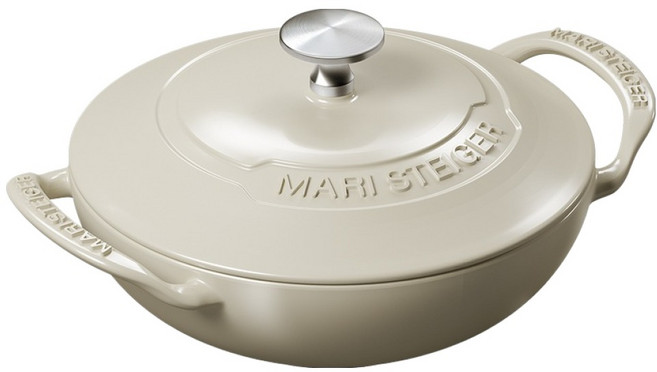 마리슈타이거 무쇠주물 레트로 에디션 주물뚜껑 미니웍 아이보리, 1개, 20cm