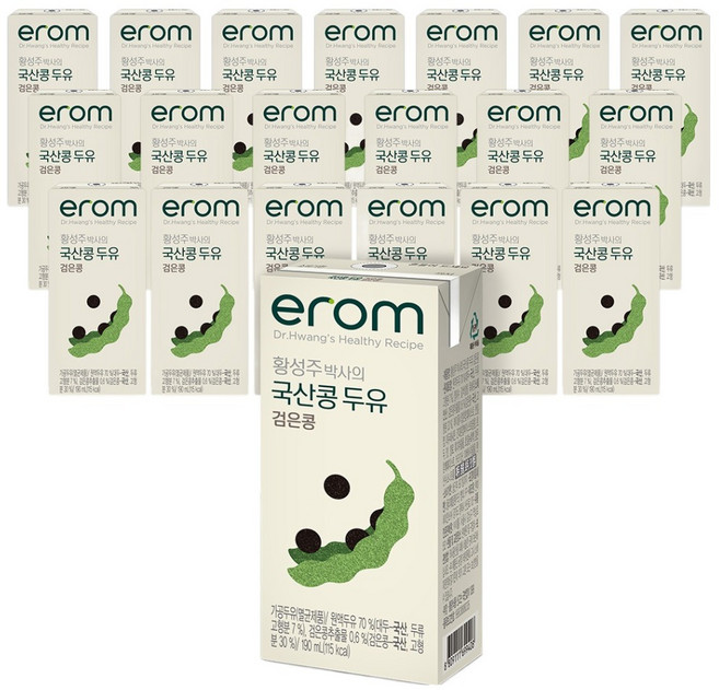 이롬 황성주 박사의 국산콩 두유 검은콩, 190ml, 20개