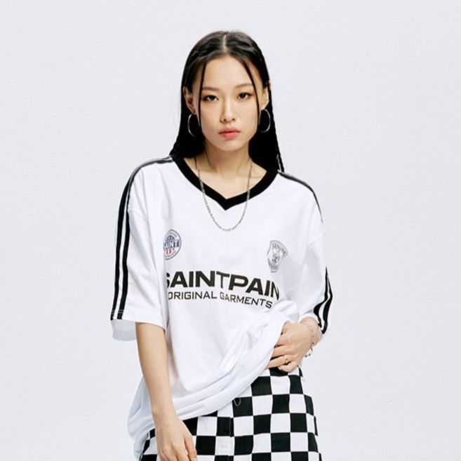 saintpain Saint Club V領T恤, White