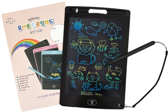 벨베이비 유아용 드로잉패드 자석스마트 스케치보드, 블랙, 1개