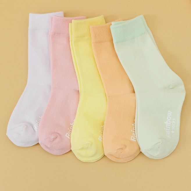 지앤 긴목 컬러 퍼퓸 파스텔 양말 5켤레 세트