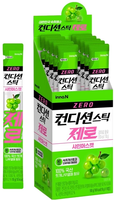 컨디션 스틱 숙취해소제 샤인머스캣, 18g, 10개 - 쿠팡