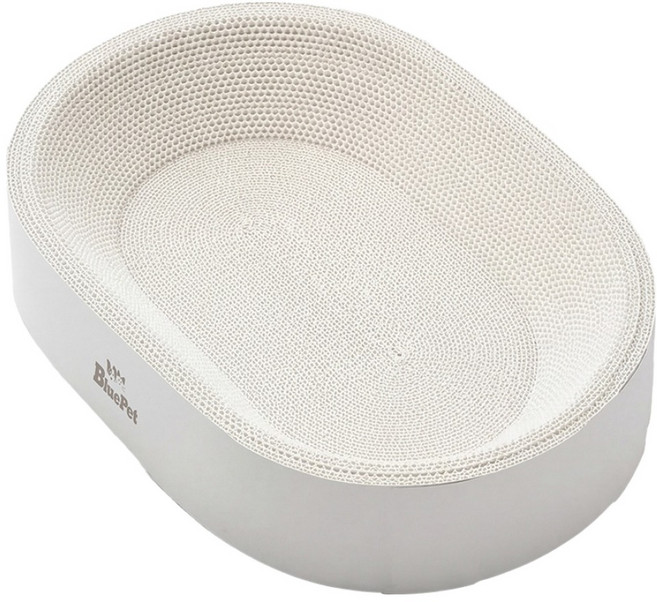 블루펫 고양이 타원형 스크래쳐, 화이트, 1개