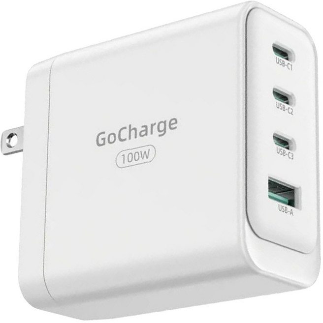 Innostyle GoCharge系列 4孔 GaN氮化鎵 100W PD快充 Type-C + USB 充電器充電頭 支援手機 平板 筆電, 白色, 1個