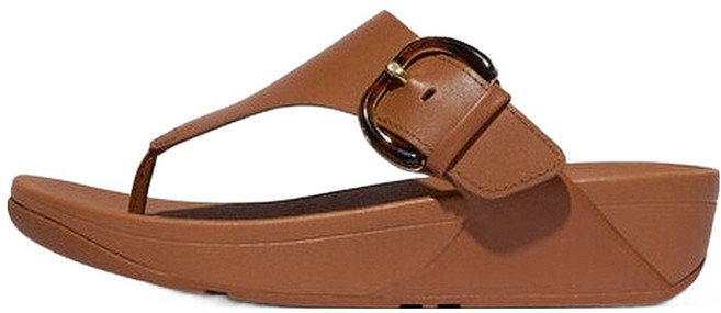 fitflop 女款 Lulu 樹脂扣環皮革夾腳涼鞋