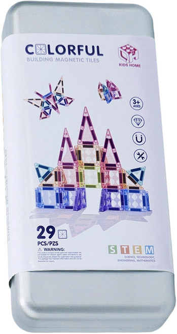 KIDS HOME 鑽面磁力片 29p, 混和顏色, 1套