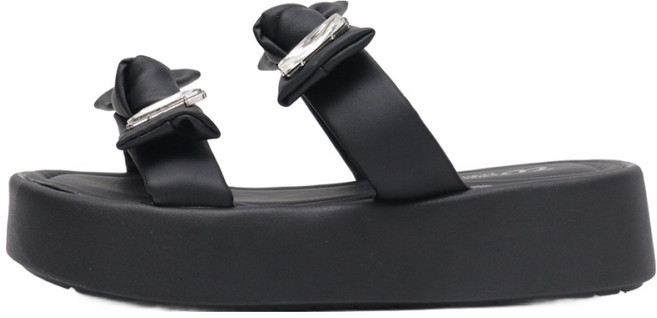 토퍼스 여성용 키높이 데일리 2선 리본 패션 슬리퍼 5cm T-02