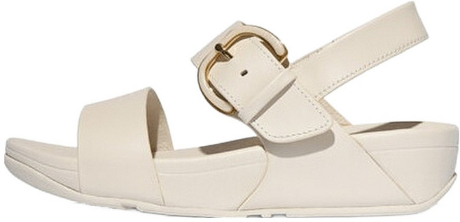 fitflop 女款 LULU Resin 扣環皮革後繫帶涼鞋, 米色, 220