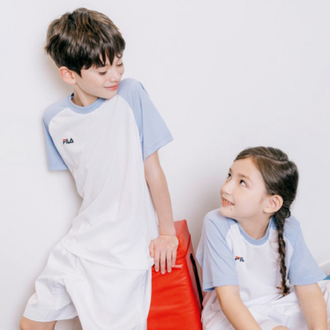 FILA 斐樂 KIDS 拉克蘭夏季短袖T恤