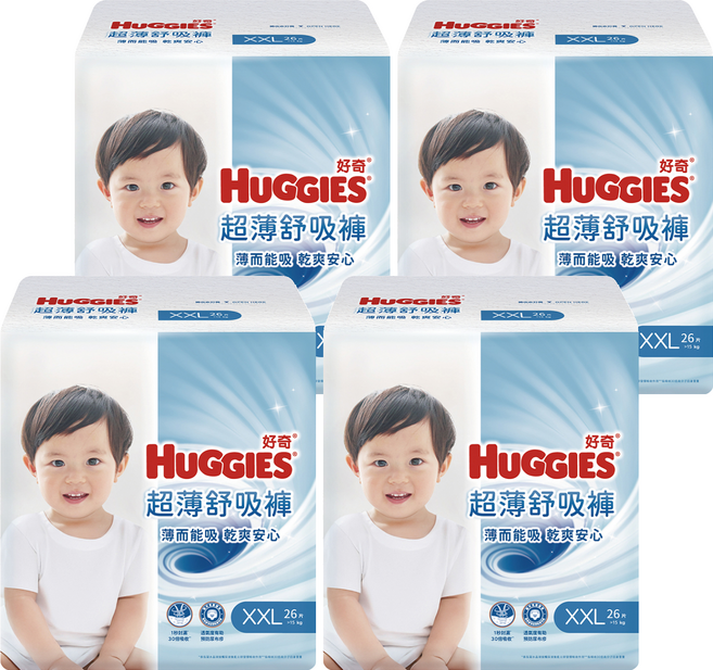 HUGGIES 好奇 超薄舒吸褲 褲型尿布 褲型紙尿褲 15kg以上 39578, 104片, 超大碼 (2XL)