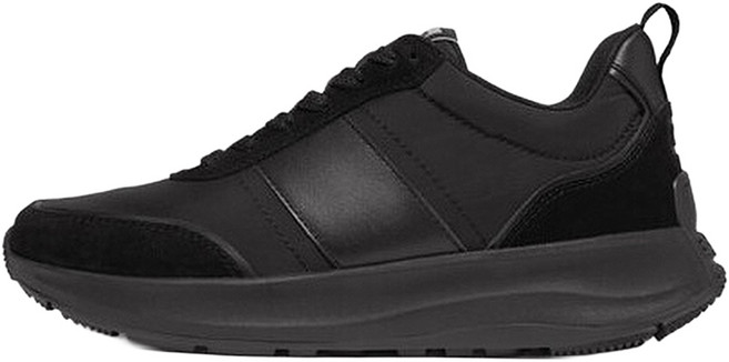 fitflop 女款 F-Mode Flow 織物麂皮皮革厚底運動鞋