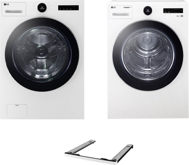 LG전자 트롬 세탁기 + 건조기 + 키트 세트 24kg + 20kg 방문설치, 화이트(세탁기, 건조기), FX24WSR (세탁기), RD20WNA(건조기), WMKITW(키트)