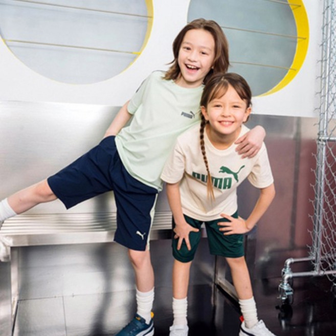 PUMA KIDS 夏季訓練短袖上衣2件+短褲2件組