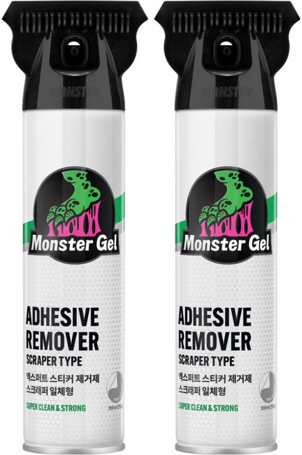 몬스터겔 초강력 스크래퍼 일체형 스티커 제거제, 2개, 300ml