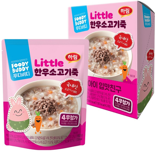 푸디버디 한우소고기죽 3p, 540g, 1개, 소고기맛